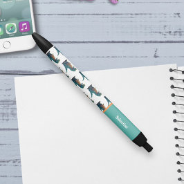 Caneta Preta Fofa T-Rex Feliz Tyrannosaurus Rex Dinossauro