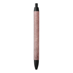 Caneta Preta Folha Dourado do rosa Glam feminino do rosa e
