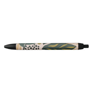 Caneta Preta Folha floral minimalista