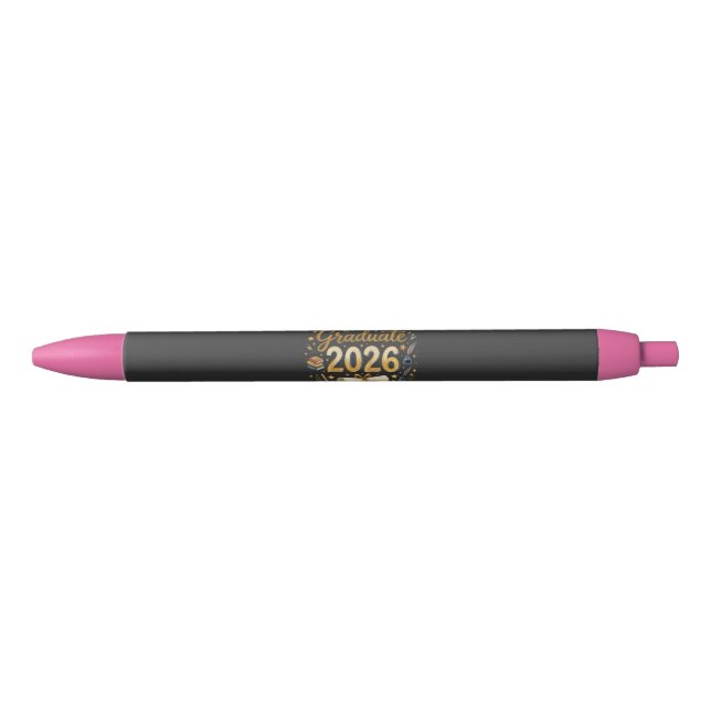 Caneta Preta Formatura Personalizada Turma de 2026 Família Pers (Frente)
