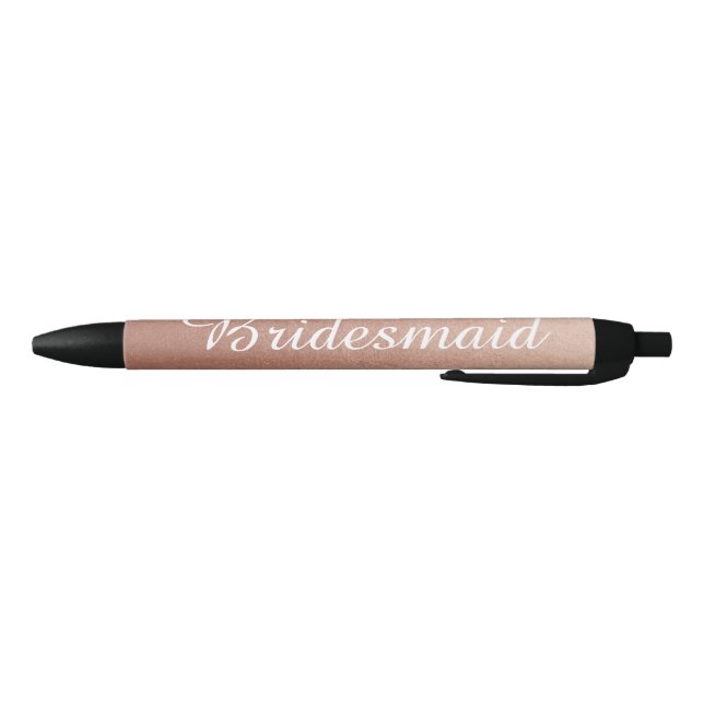 Caneta Preta Foto Personalizada em Dourado Rosa (Parte Inferior)