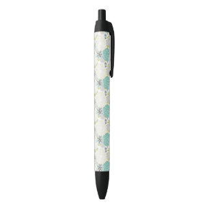 Caneta Preta Fundo floral