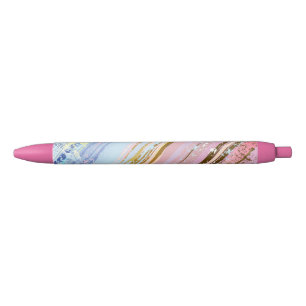 Caneta Preta Fundo Rosa Texturizado