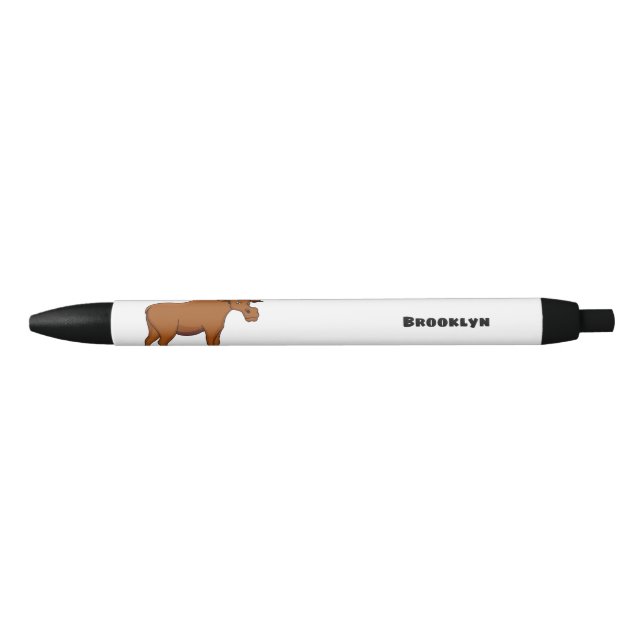 Caneta Preta Funny moose cartoon illustration (Frente)