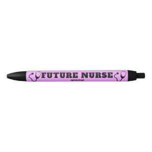 Caneta Preta Futuro Enfermeiro Stethoscope Pastel Purple Name
