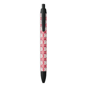 Caneta Preta Gato Branco Fofo com Coração Desenho de Kawaii Kit