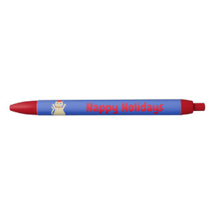 Caneta Preta Gato de Natal Fofo Personalizado