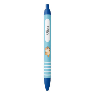 Caneta Preta Gato Laranja Desenhado Dançando, Personalizado, Az