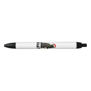 Caneta Preta Gato Negro Engraçado Puxando Árvore De Natal Por C