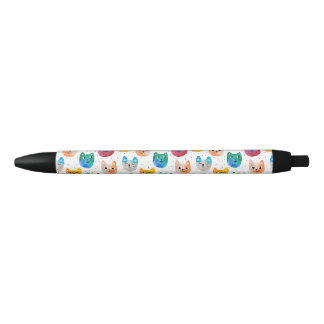 Caneta Preta Gatos com aquarelas e amigos