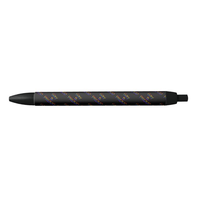 Caneta Preta Gay de queda e orgulho (Frente)