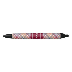 Caneta Preta Gingham de Outono