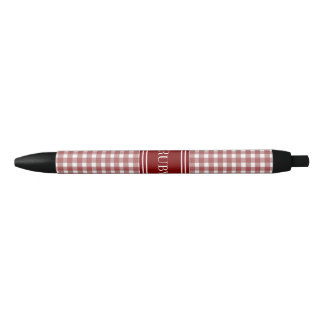 Caneta Preta Gingham Vermelho de Ohio