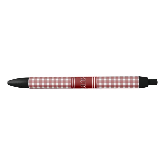 Caneta Preta Gingham Vermelho de Ohio (Frente)