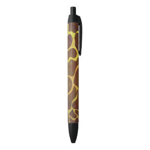 Caneta Preta Girafa Brown e impressão amarelo