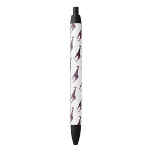 Caneta Preta Girafa Silhueta Rosa e Preto