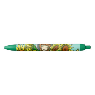 Caneta Preta Girassóis