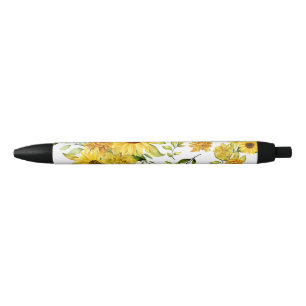 Caneta Preta Girassol Aquarela 8