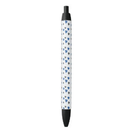 Caneta Preta Gliding Hearts - Azul e Cinza