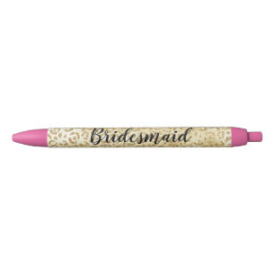 Caneta Preta Glitter Glamouroso Dourado Estampa de Leopardo    