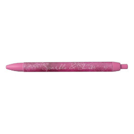 Caneta Preta Glitter Glitter Abstrato Rosa Girassol