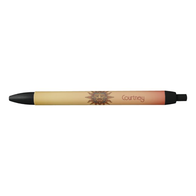 Caneta Preta Gradiente de Sol Boho (Frente)