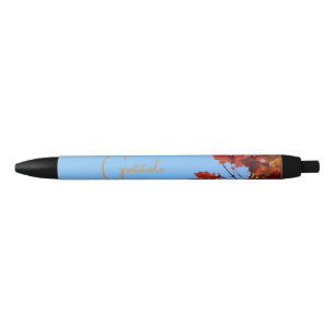 Caneta Preta "Gratidão" Mapeamento Vermelho deixa fundo azul