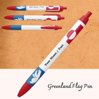 Caneta Preta Greenlan Flag Pen, Bear, Greenland / Promotional
