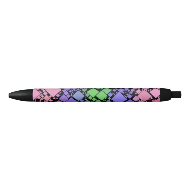 Caneta Preta Groovy Boho Retro Mod Geométrico Orgulho Trigênero (Frente)