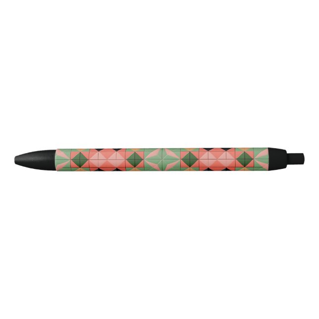 Caneta Preta Harmonia Geométrica Vibrante – Cor Simétrica (Frente)