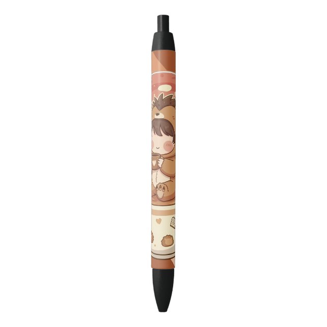 Caneta Preta  Hedgehog Study Desk Pen (Frente Vertical)