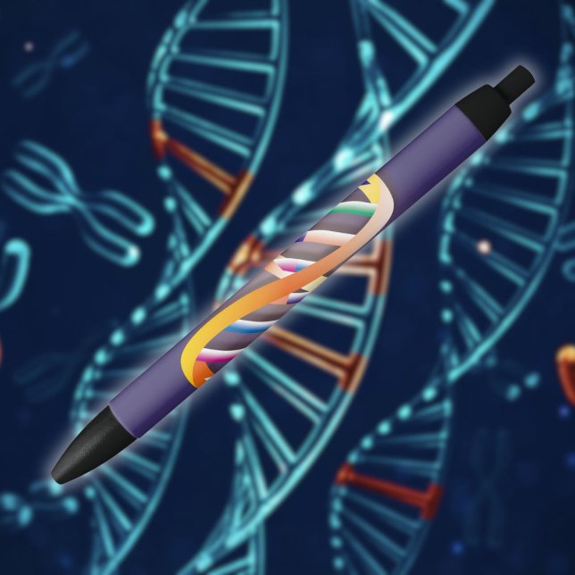 Caneta Preta Hélice de DNA Ciência Moderna Legal (DNA Helix Cool Modern Science Pen)