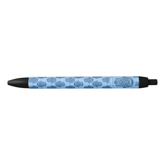 Caneta Preta Henna Hand of Hamsa (Azul) (Frente)