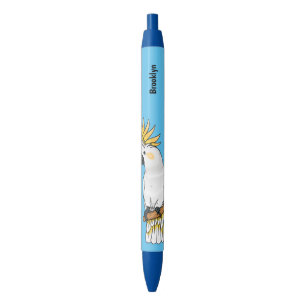 Caneta Preta Ilustração de desenho animado de ave-coquetel com 