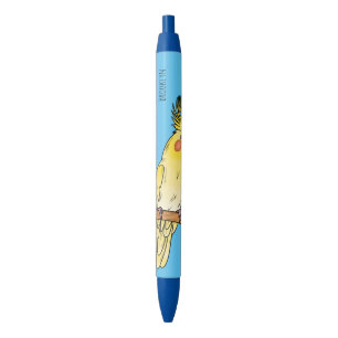 Caneta Preta Ilustração de desenho animado de aves Cockatiel