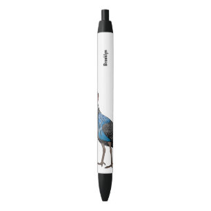 Caneta Preta Ilustração de desenho animado de aves guineafowl v