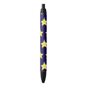 Caneta Preta Ilustração de desenho animado de estrela sonolenta