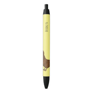 Caneta Preta Ilustração de desenho animado de frango polado Cha