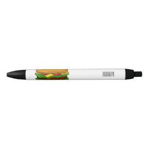 Caneta Preta Ilustração de desenho animado de hambúrguer