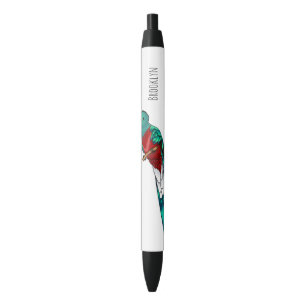 Caneta Preta Ilustração quetzal de desenho animado de ave respo