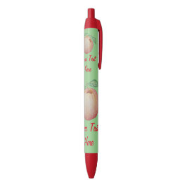 Caneta Preta Ilustração vermelha da maçã com design verde das