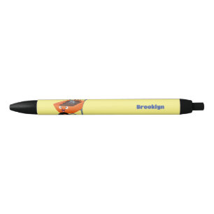 Caneta Preta Imagem de desenho animado de carrinho de mão laran