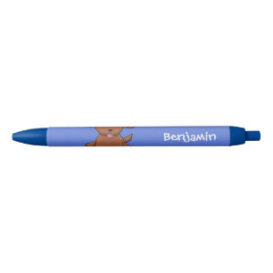 Caneta Preta Imagem de desenho azul de cachorro feliz e giro