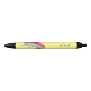 Caneta Preta Imagem do desenho animado vermelho-feliz grampeado