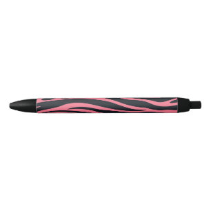 Caneta Preta Impressão animal rosa e zebra negra