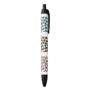 Caneta Preta Impressão de Leopardo