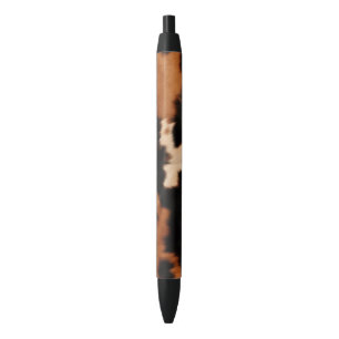 Caneta Preta Impressão de Vaca Falsa Creme Preto Marrom
