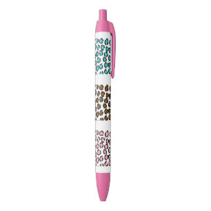 Caneta Preta Impressão Leopardo