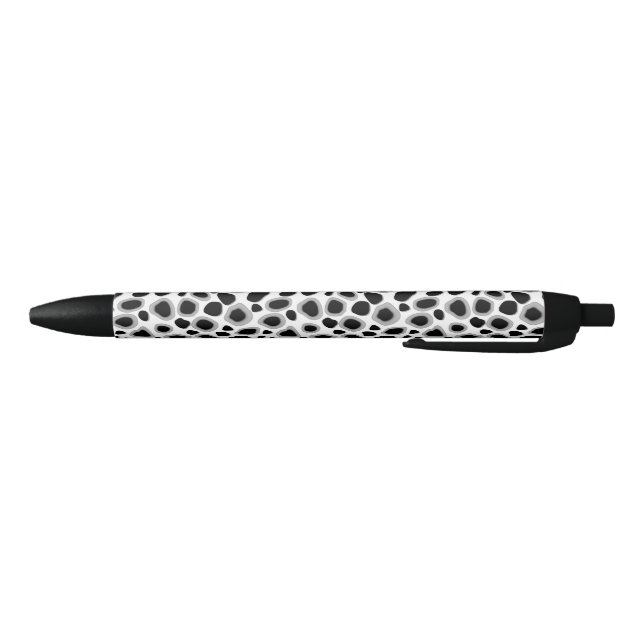 Caneta Preta Impressão Leopardo - Preto e Branco (Parte Inferior)