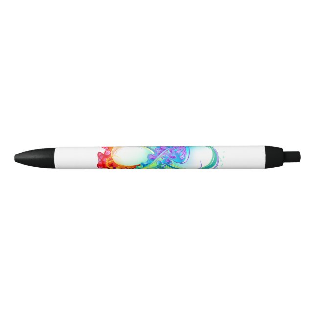 Caneta Preta Infinity with Rainbow Jellyfish (Frente)